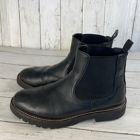 Caslon Black Leather Miller Water Resistant Chunky Sole Chelsea Boots - Picture 2 of 12